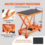 Hydraulic Lift Table Cart, 330lbs Capacity 28.5" Lifting Height, Manual Single Scissor Lift Table With 4 Wheels And Non-slip Pad, Hydraulic Scissor Cart For Material Handling And Transportation - Image 3