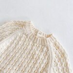 Girl Baby Knitted Hollow Waist Girdle Long Sleeves Harpy Dress Triangle - Image 3