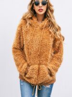 New Arrivals Autumn And Winter Hooded Pockets Long-Sleeved Blouse - Image 2