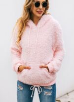 New Arrivals Autumn And Winter Hooded Pockets Long-Sleeved Blouse - Image 4