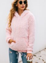 New Arrivals Autumn And Winter Hooded Pockets Long-Sleeved Blouse - Image 5