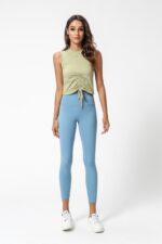 Summer And Autumn New Products Yoga Vest Women Lace-Up Drawstring Fitness Vest Running Sports T-Shirt Without Chest Pad - Image 3