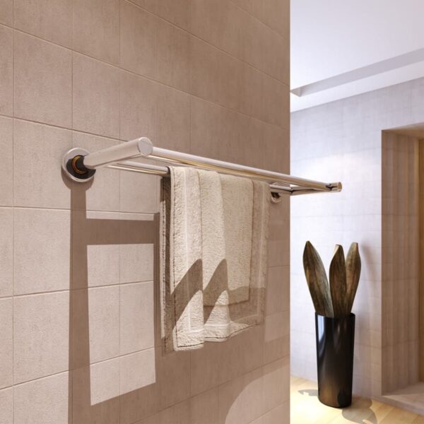 Towel Rack 2 Bars Stainless Steel