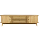 Rattan TV Stand For TVs Up To 75'', Modern Farmhouse Media Console, Entertainment Center With Solid Wood Legs, TV Cabinet For Living Room,Home Theatre - Image 9