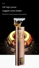 Diamond Mesh Engraving Body LC Digital Display High Power Oil Head Trim Hair Clipper - Image 4