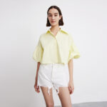 Summer New Products Women Export To Europe And America Foreign Trade Orders Retro Temperament Puff Sleeve Loose Cardigan Shirt