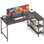 L Shaped Desk 47 Inch Computer Desk Gaming Furniture Corner Desks Home Office PC Table With Reversible Storage Shelves