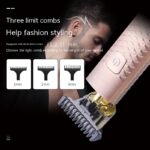 Diamond Mesh Engraving Body LC Digital Display High Power Oil Head Trim Hair Clipper - Image 5