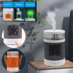 3 In 1 Space Heater Winter Fast Heating Electric Warmer Heating Fans Colorful Night Lights Small Heaters 400ML Air Humidifier
