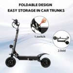Electric Scooter With Seat, 6000W Power Dual Motor Top Speed 50MPH 60V 35Ah Battery 50 Miles Range, 11 Inch Off-Road Tires For Street Commuting And Limit Offroad - Image 5