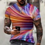 Men's Black Tech 3D Printed Short Sleeve T-Shirt - Image 5