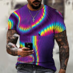 Men's Black Tech 3D Printed Short Sleeve T-Shirt - Image 4