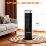 23inch Space Heaters For Indoor Use, Portable Heater With 7 Light Colors - Image 3