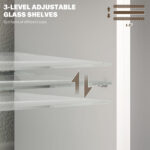 TV Stand Center for 55" with LED Lights and Power Outlets TV Television Cabinet with Adjustable Shelves High Gloss - Image 7