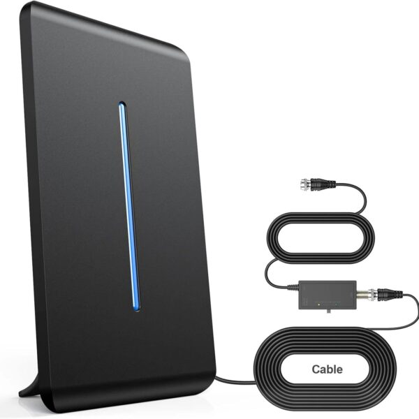 Indoor Outdoor HDTV Antenna 2025 Upgrade, Digital TV Antenna With Signal Booster,Long Range Up To 2000 Miles, Supports 4K1080P, 35ft Cable, Works With Smart & Old TVs  Black