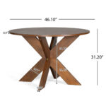 Round Dining Table Modern Farmhouse Kitchen Table, Cherry - Image 2