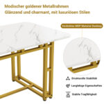 Metal Frame Rectangular Dining Table Modern Kitchen Table - Image 2