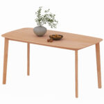 Pine Wood Dining Table For 6, 59 Rustic Rectangular Kitchen Table With Large Tabletop For Dining Room, Natural - Image 6