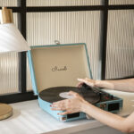 Gramophone Record Retro Phonograph Bluetooth Audio Portable Suitcase Leather Case - Image 6