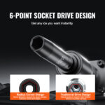VEVOR Drive Impact Socket Set 6 Point Cr-Mo Alloy Steel For Auto Repair, Includes Extension Bars Universal Joint Adapter Lock Storage Case - Image 3