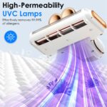 1Pc Mattress Vacuum Cleaner 16Kpa Bed Vacuum Cleaner Handheld Vacuums With Ultrasonic And UVC Light 18000 RPM Brushroll Rotation Dual Dust Bins Washable Filters For Bed Pillows Cribs Sofa - Image 4