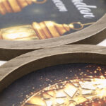 Holiday Round Tray With Handle Holiday Decoration Wood Color - Image 3