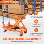 Hydraulic Lift Table Cart, 330lbs Capacity 28.5" Lifting Height, Manual Single Scissor Lift Table With 4 Wheels And Non-slip Pad, Hydraulic Scissor Cart For Material Handling And Transportation - Image 5