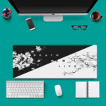 Black And White Text Dead Life Boys And Girls Games Office Non-slip Mouse Keyboard Pad - Image 2
