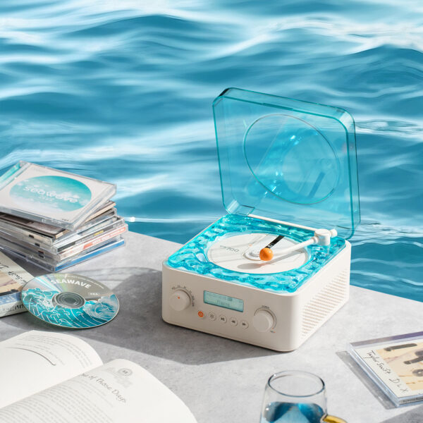 Player Water Ripple Bluetooth Audio Vinyl Two-way Retro Screen Audio CD Bluetooth All-in-one Machine