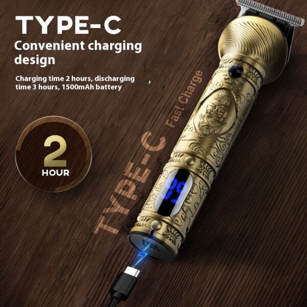 Multifunctional Electric Clipper Hair Clipper Retro Carved Oil Head Electric Clipper