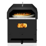 Black, Square Pizza Oven With Handle, Iron Charcoal Oven - Image 3