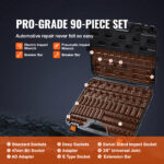 VEVOR Drive Impact Socket Set 6 Point Cr-Mo Alloy Steel For Auto Repair, Includes Extension Bars Universal Joint Adapter Lock Storage Case - Image 2