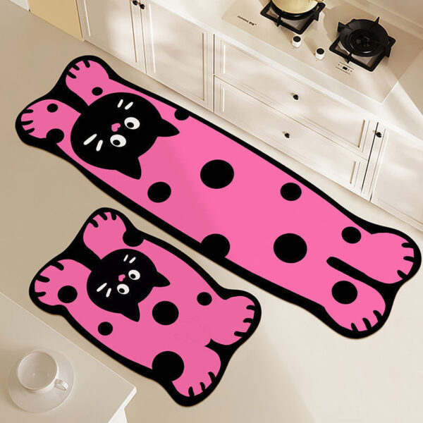 Kitchen Set Absorbent Floor Mat Diatom Mud Wear-resistant Foot Pad Cartoon Non-slip Oil-absorbing Mat Stain-resistant Carpet Anti-Oil, Anti-Slip, Dirty, Easy To Take Care Of Carpet