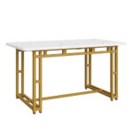 Metal Frame Rectangular Dining Table Modern Kitchen Table - Image 6