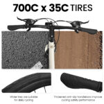 A28250 700Cx35 Road Bike With Aluminum Alloy Wheels, 21-Speed Gear System, Disc Brakes, Wide Tires Ideal For Urban Commuting And Student Transportation - Image 5