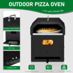 Black, Square Pizza Oven With Handle, Iron Charcoal Oven - Image 4