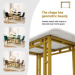 Metal Frame Rectangular Dining Table Modern Kitchen Table - Image 3