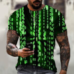 Men's Black Tech 3D Printed Short Sleeve T-Shirt - Image 8