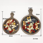 Holiday Round Tray With Handle Holiday Decoration Wood Color - Image 6